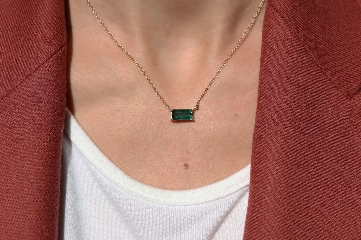 Collar Turmalina Indicolite y Diamante Fine