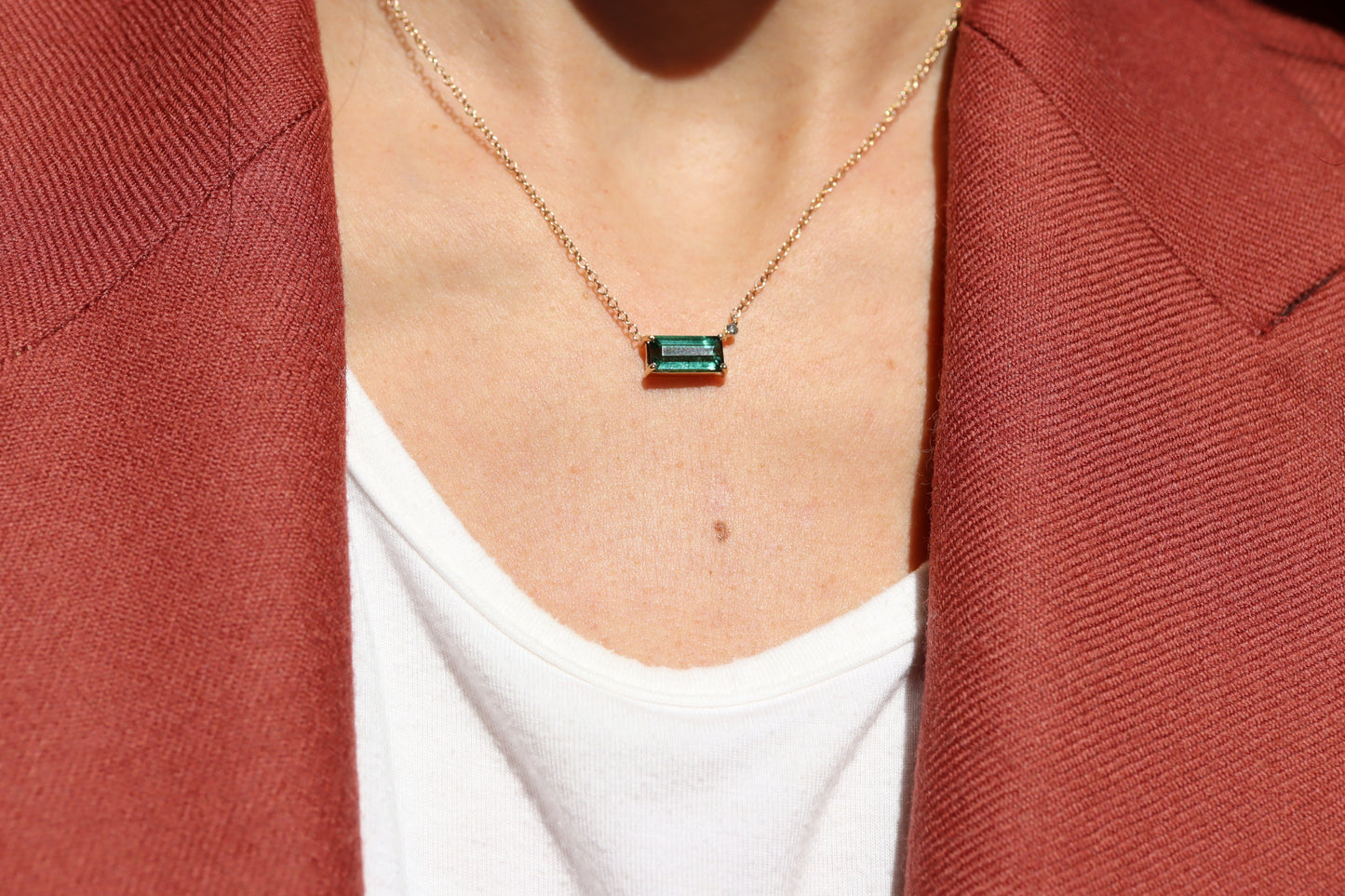 Collar Turmalina Indicolite y Diamante Fine