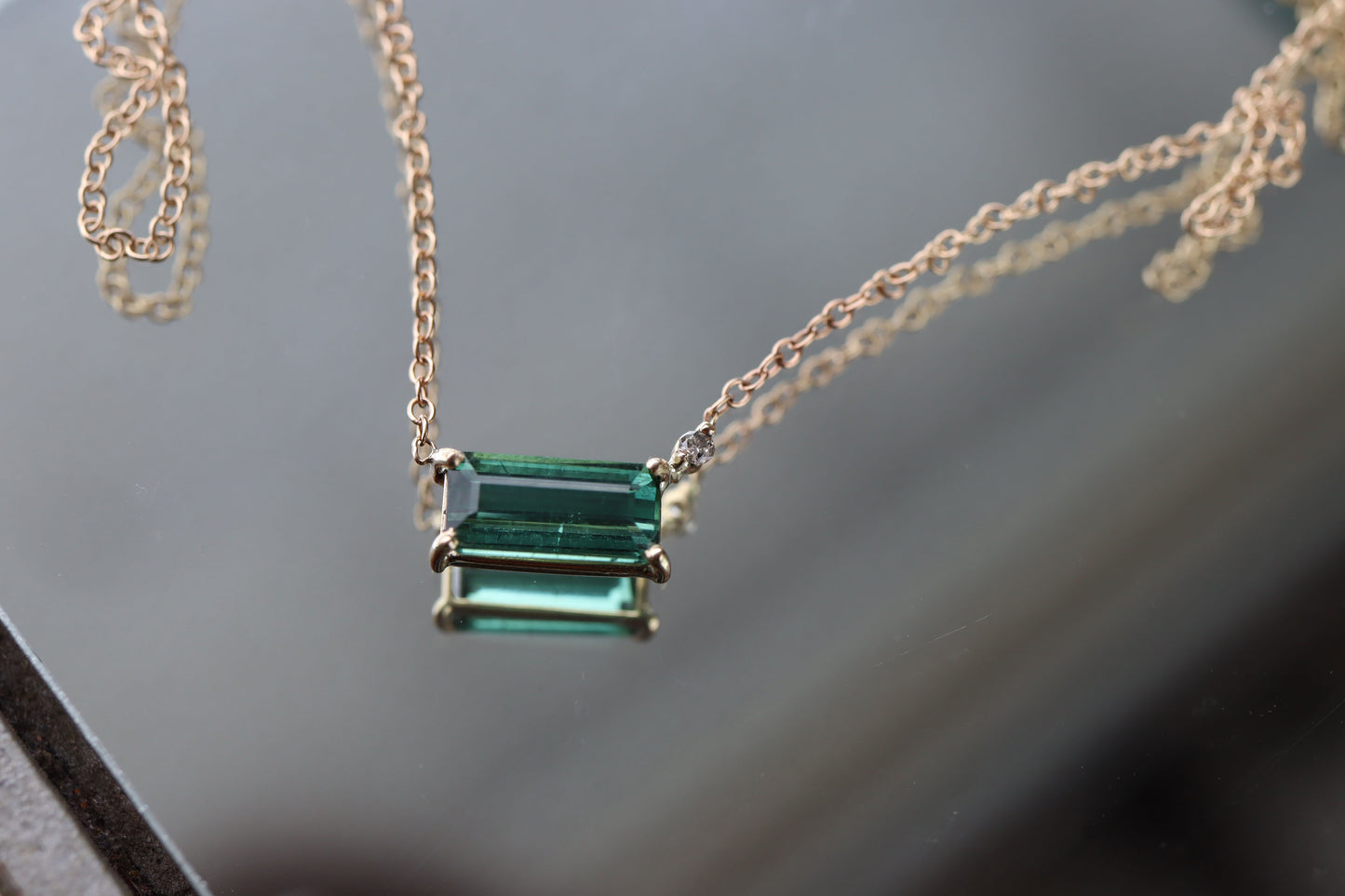 Collar Turmalina Indicolite y Diamante Fine