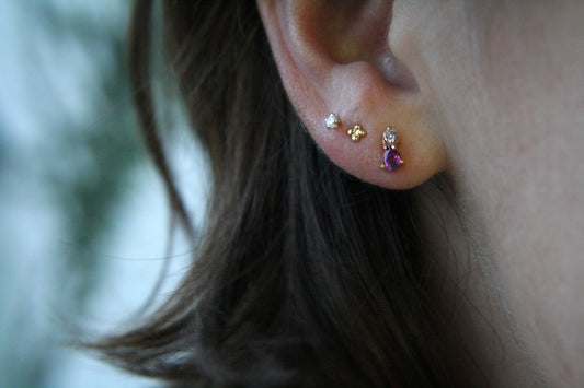 Aretes Luxe Granate y Diamantes fine