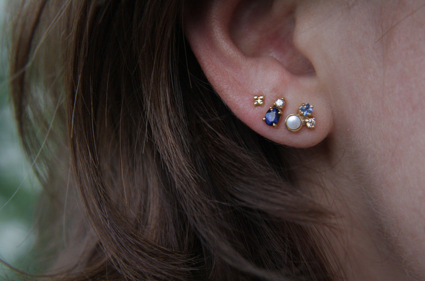 Aretes Luxe Zafiro y Diamante fine