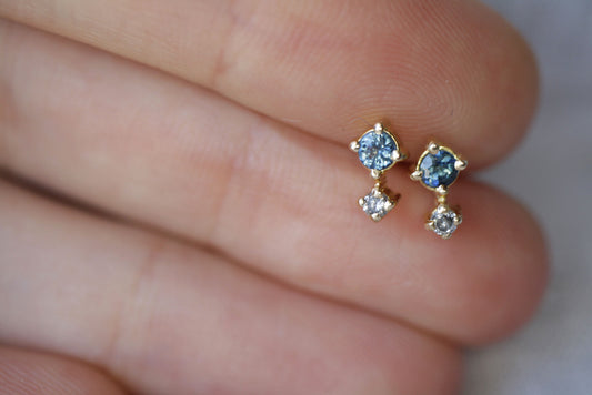 Aretes Eliana Zafiro y Diamante Fine