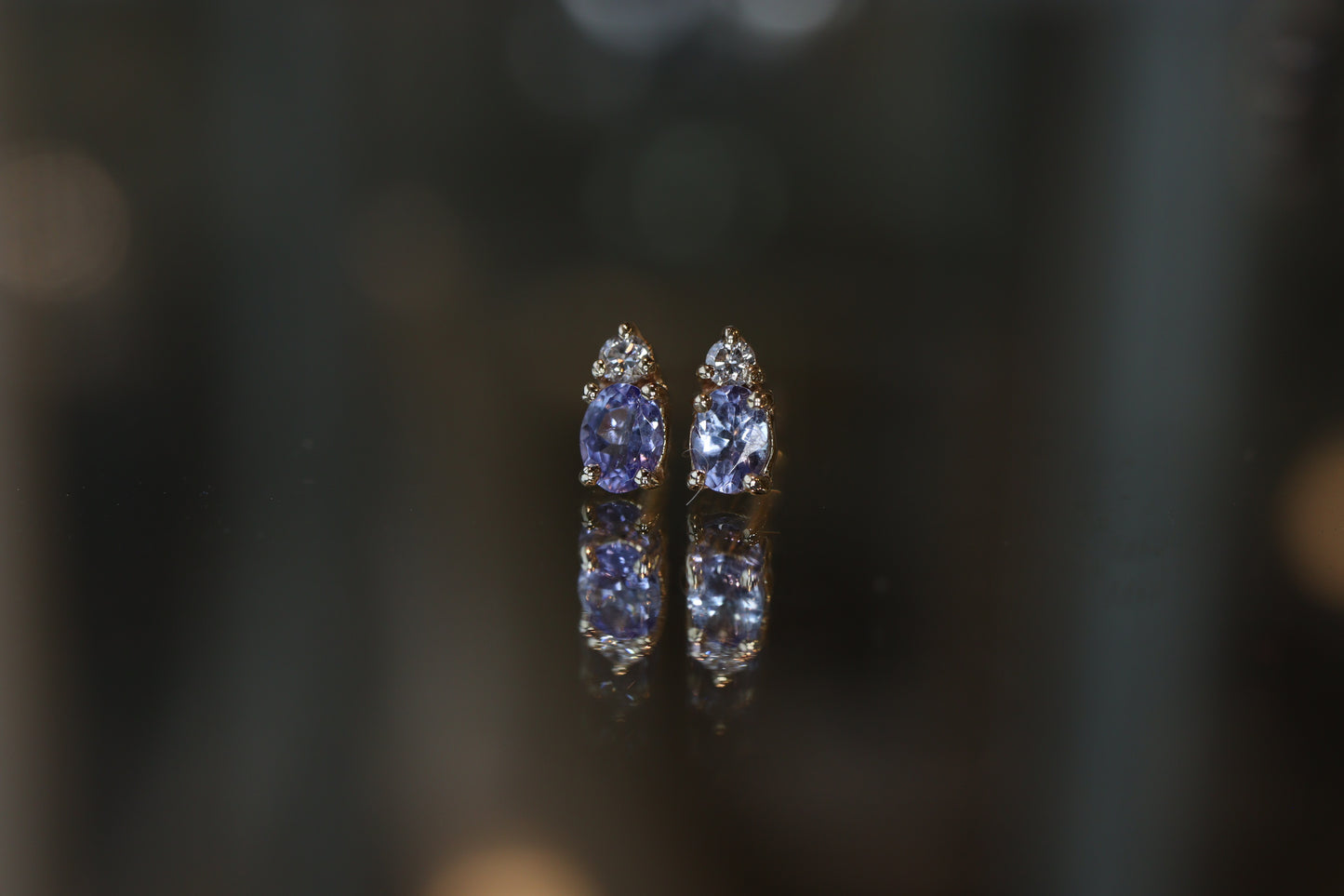 Aretes Luxe Tanzanita y Diamantes Fine