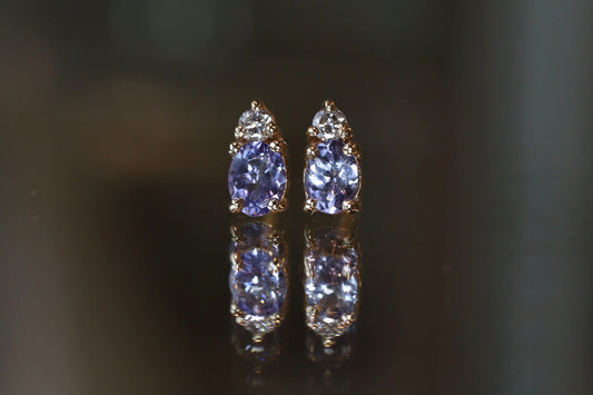 Aretes Luxe Tanzanita y Diamantes Fine