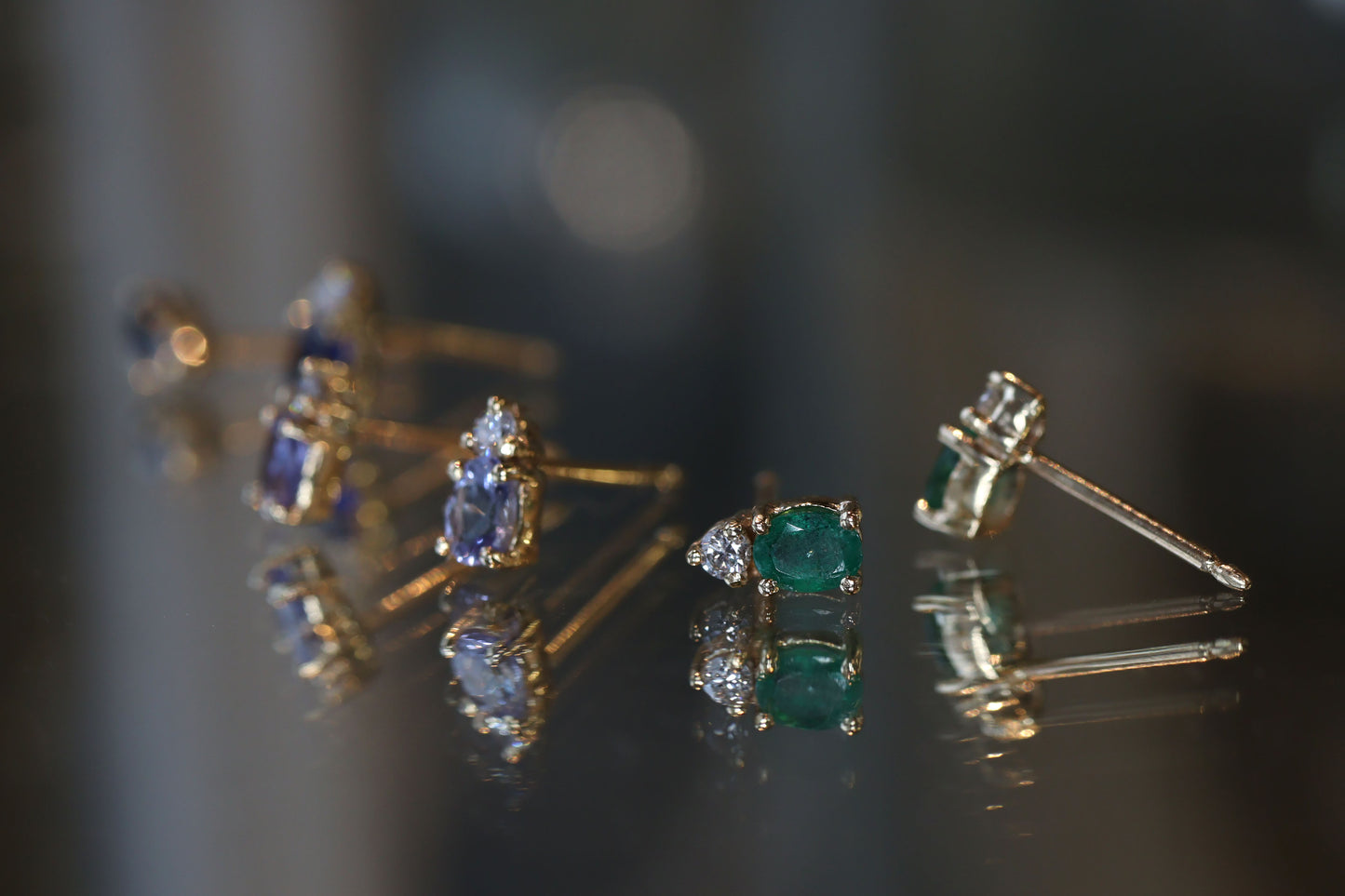 Aretes Luxe Zafiro y Diamante fine