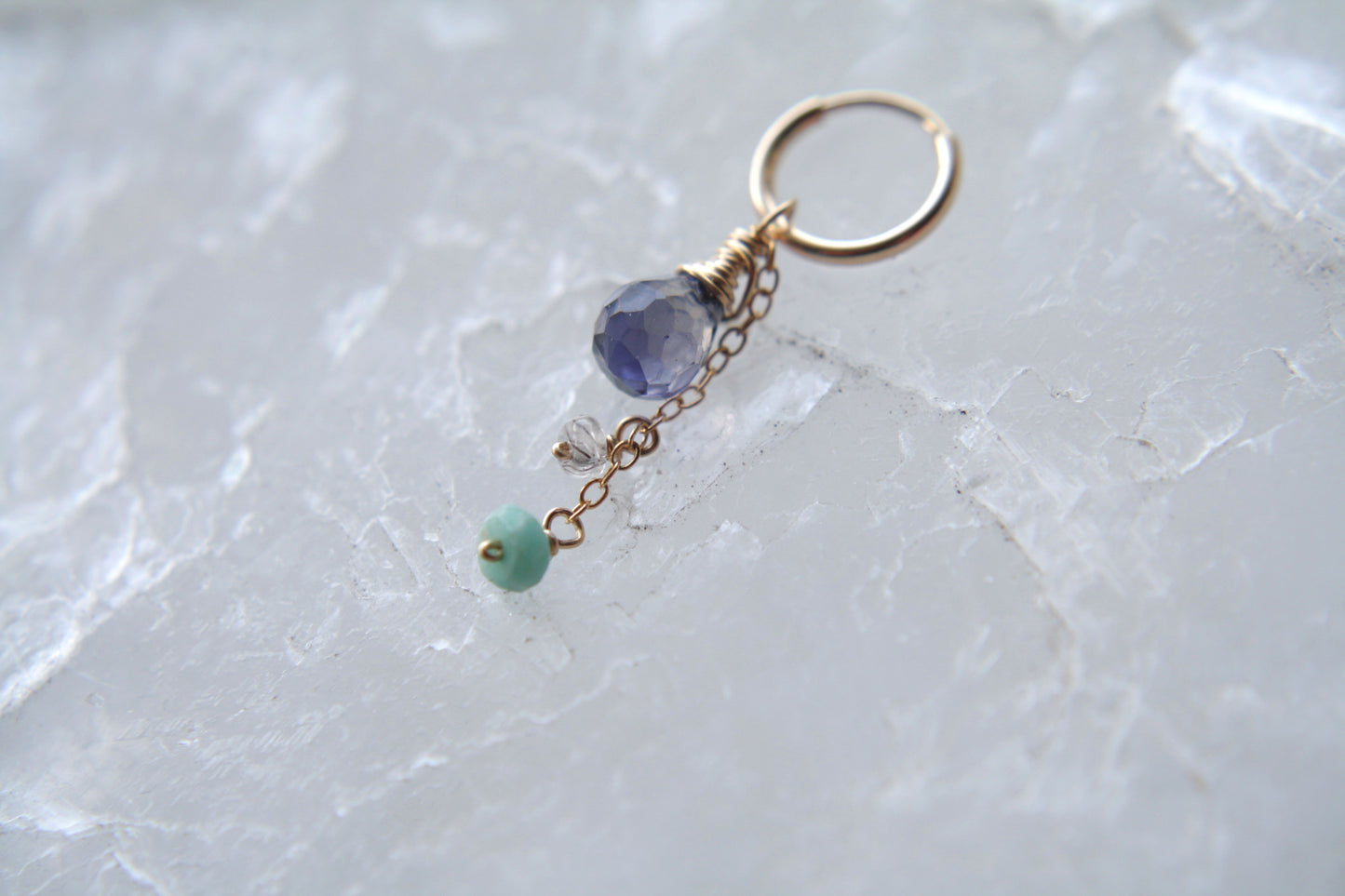 Piercings piedra con cadenita