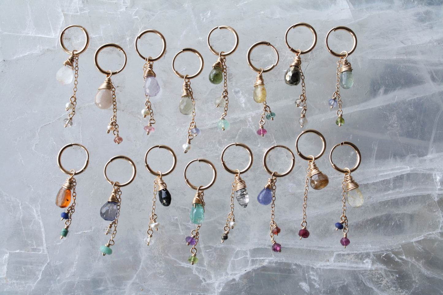 Piercings piedra con cadenita