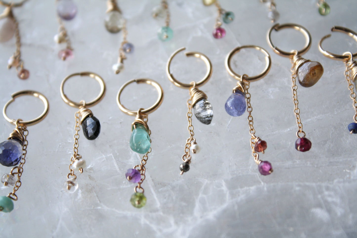Piercings piedra con cadenita