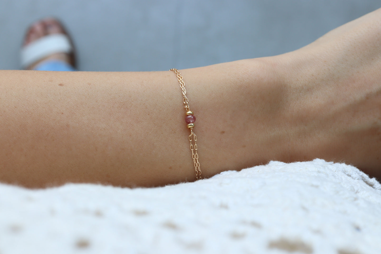 Pulsera Rosy Piedras Preciosas