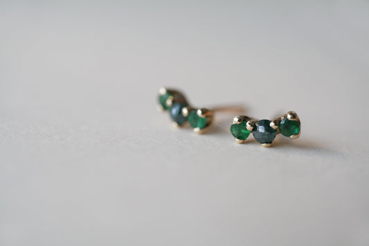 Arya Studs Green Fine