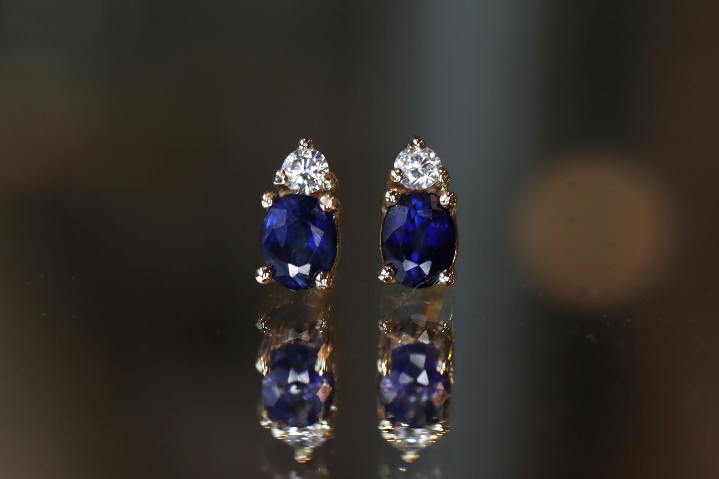 Aretes Luxe Zafiro y Diamante fine