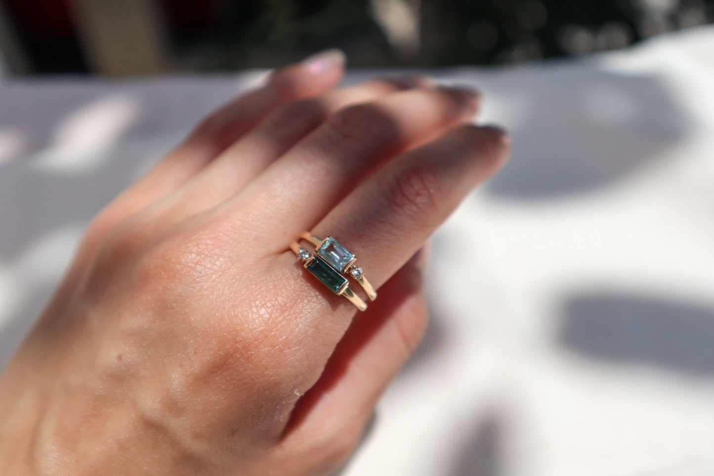 Anillo Zinnia Aguamarina