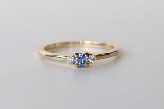 Anillo Amelia Zafiro Azul Platino