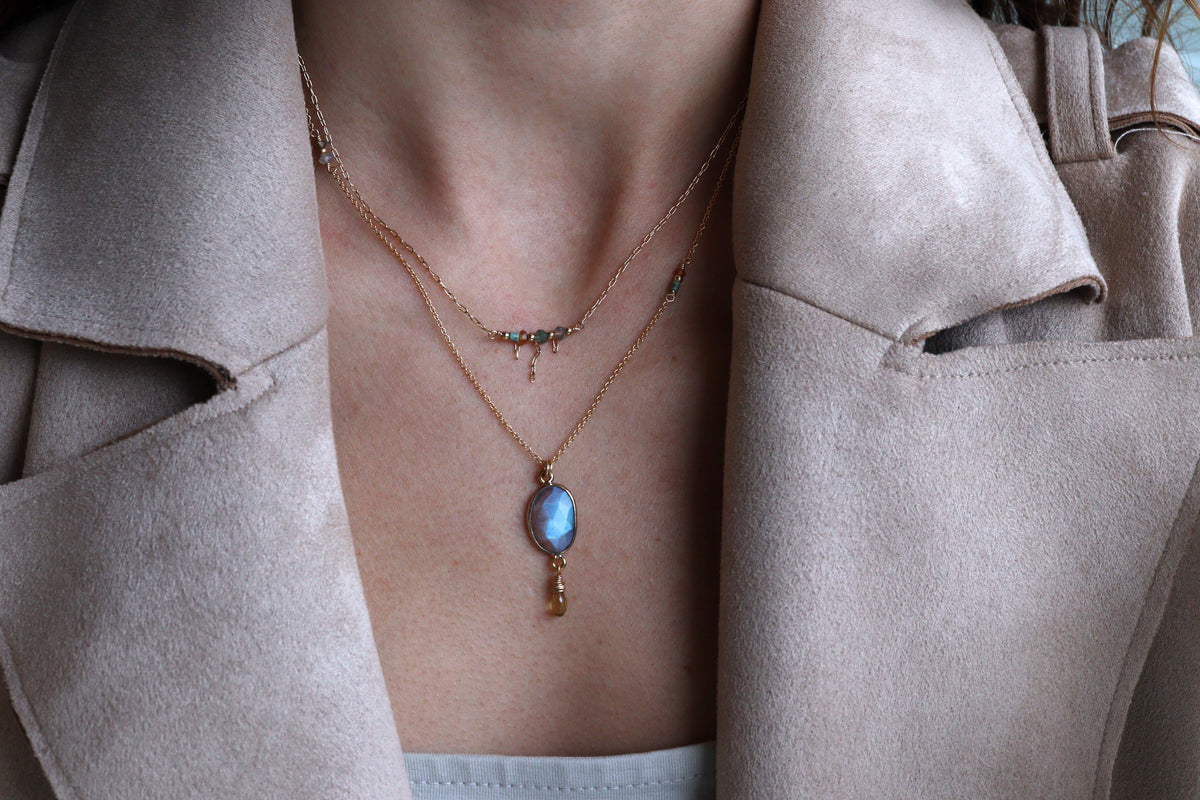 Collar Gem Bar Boho