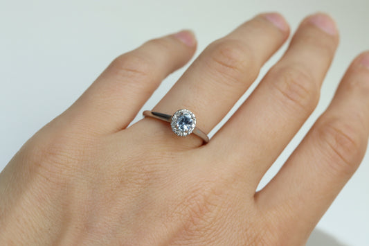 Anillo Celeste III Zafiro Platino 0.46cts Bridal