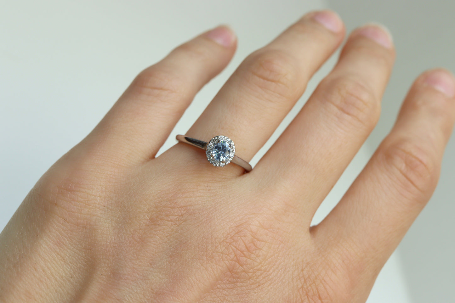 Anillo Celeste III Zafiro Platino 0.46cts Bridal