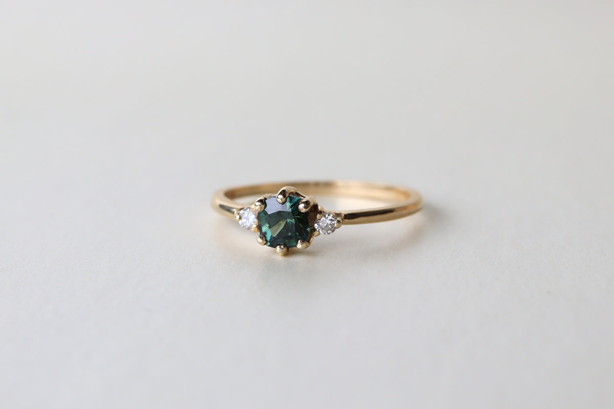 Anillo Eloisa Zafiro Verde Bridal