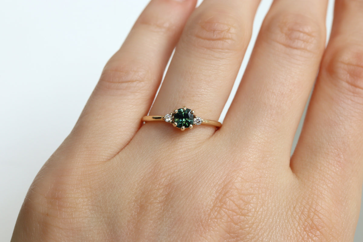 Anillo Eloisa Zafiro Verde Bridal