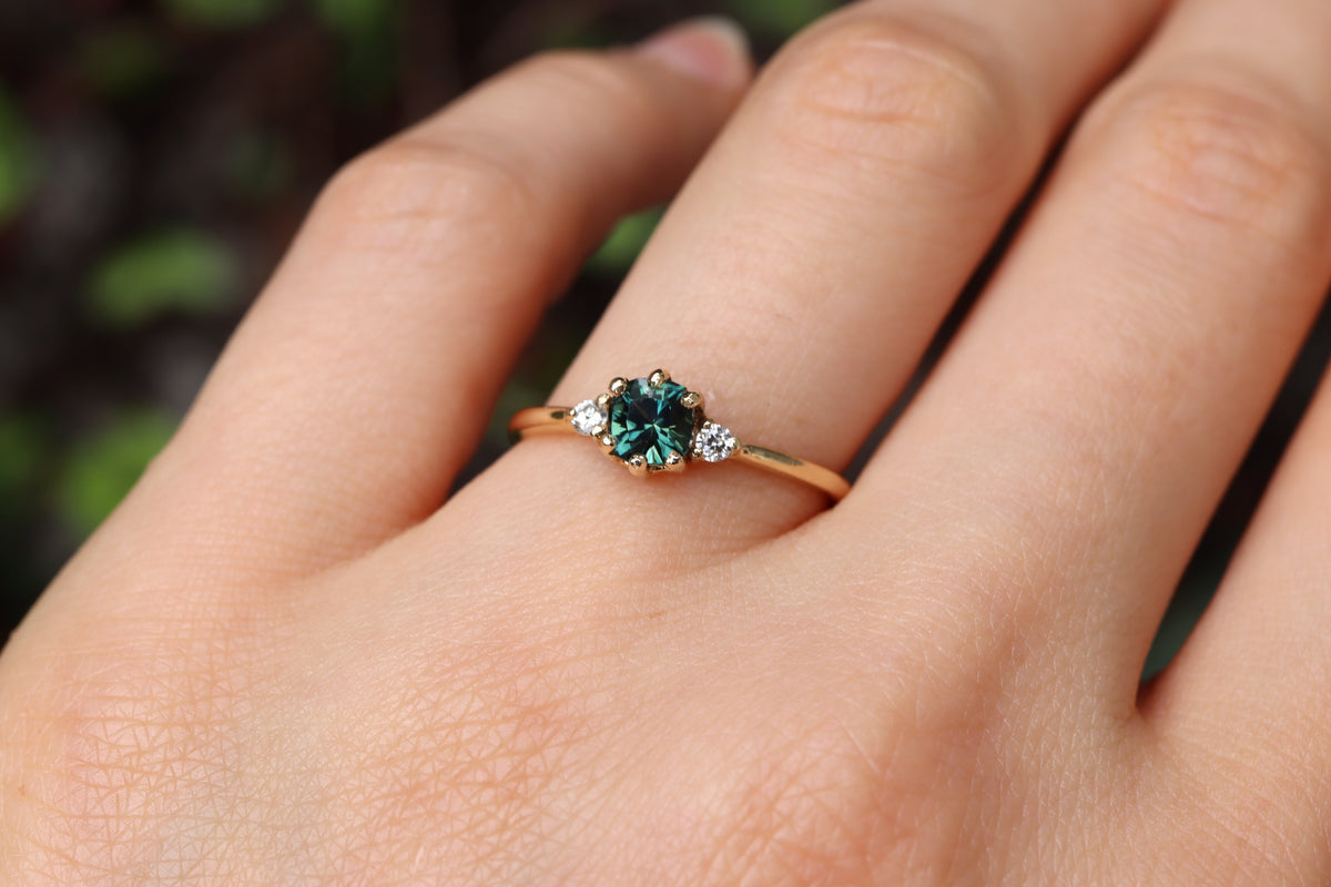 Anillo Eloisa Zafiro Verde Bridal