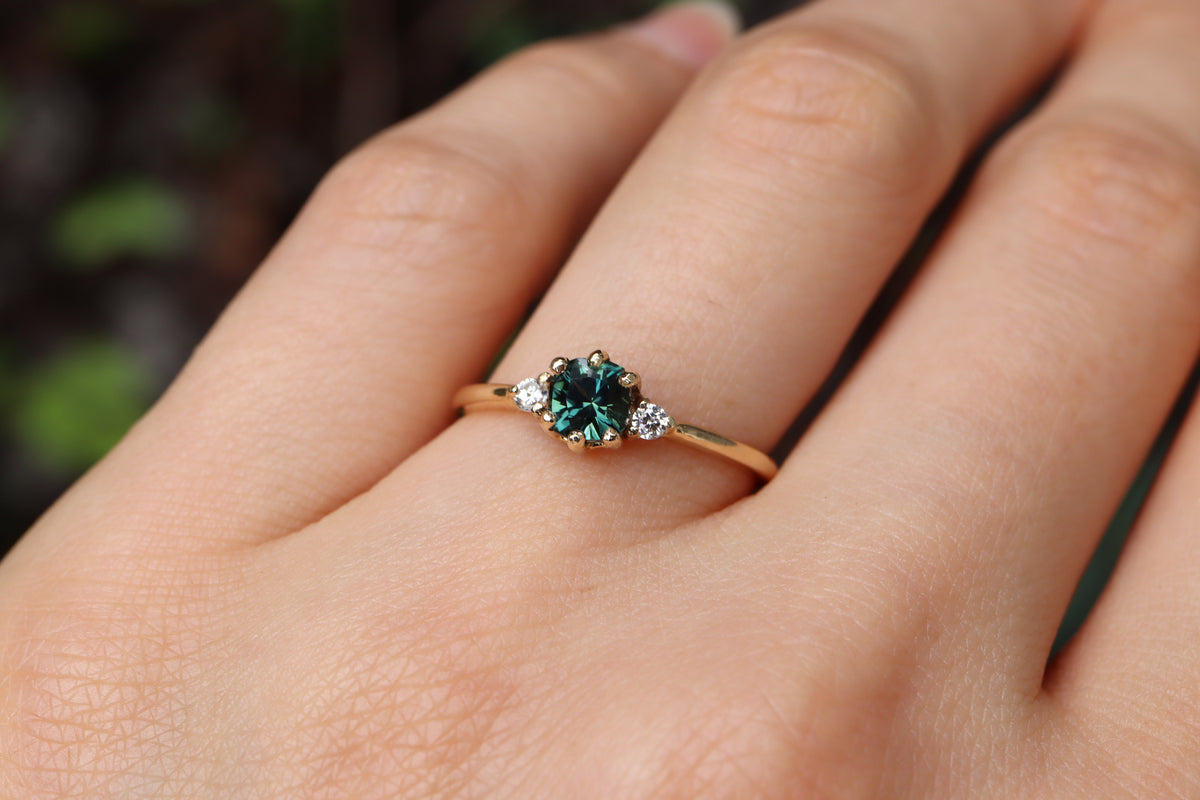 Anillo Eloisa Zafiro Verde Bridal