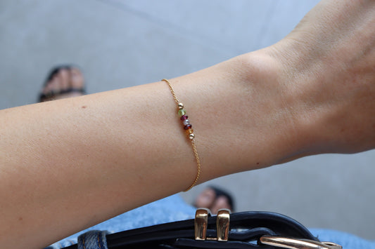 Pulsera Gem Bar Personalizada con Piedras del Mes (Birthstones)
