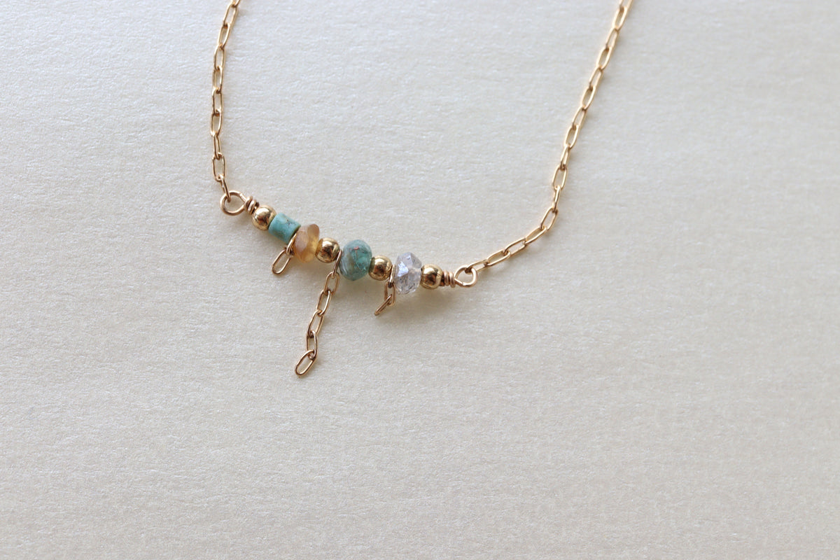 Collar Gem Bar Boho