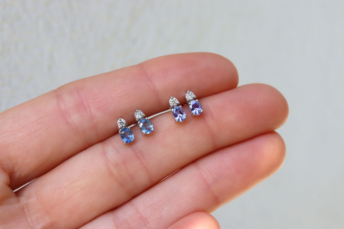 Aretes Luxe Tanzanite y Diamantes Fine