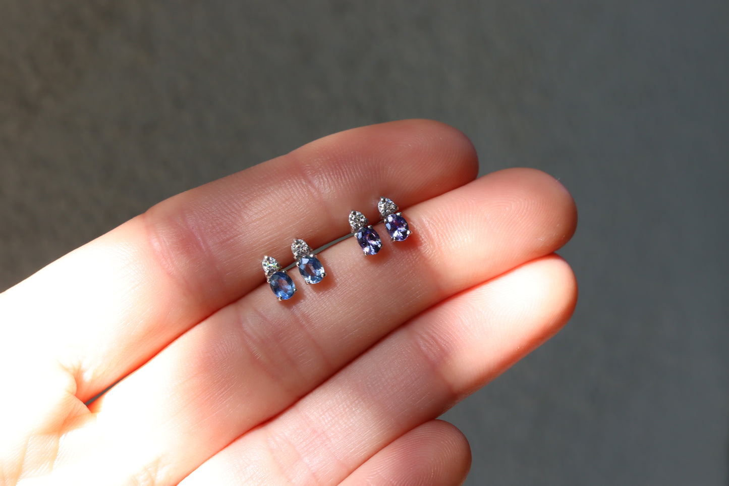 Aretes Luxe Tanzanite y Diamantes Fine