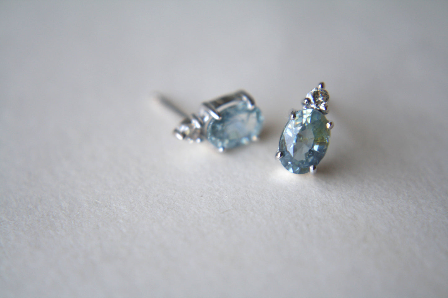 Aretes Luxe Zafiro Azul y Diamante Fine