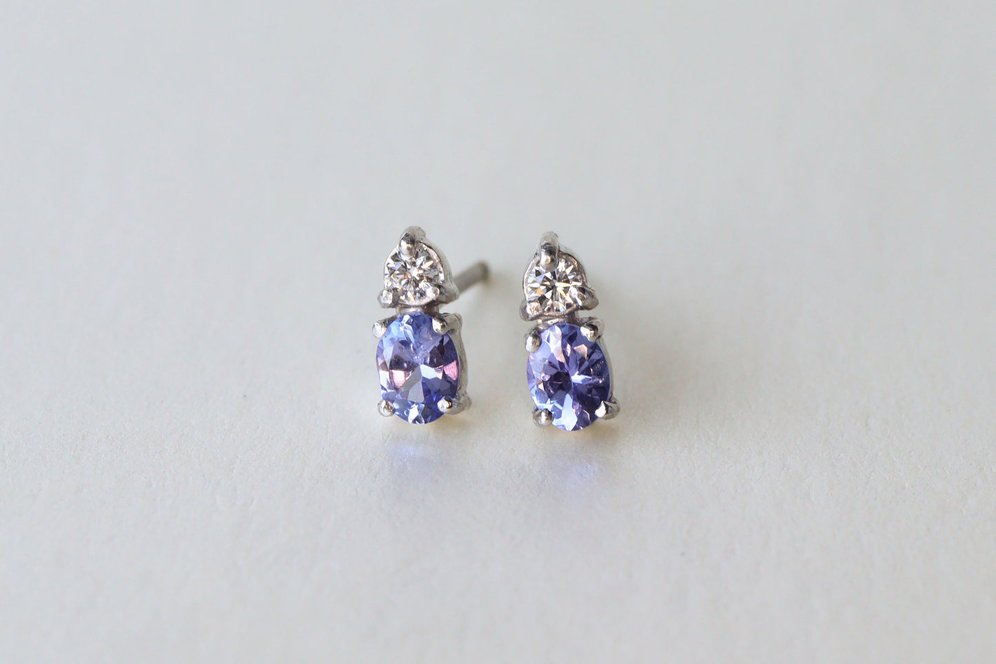 Aretes Luxe Tanzanite y Diamantes Fine