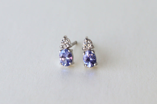 Aretes Luxe Tanzanite y Diamantes Fine