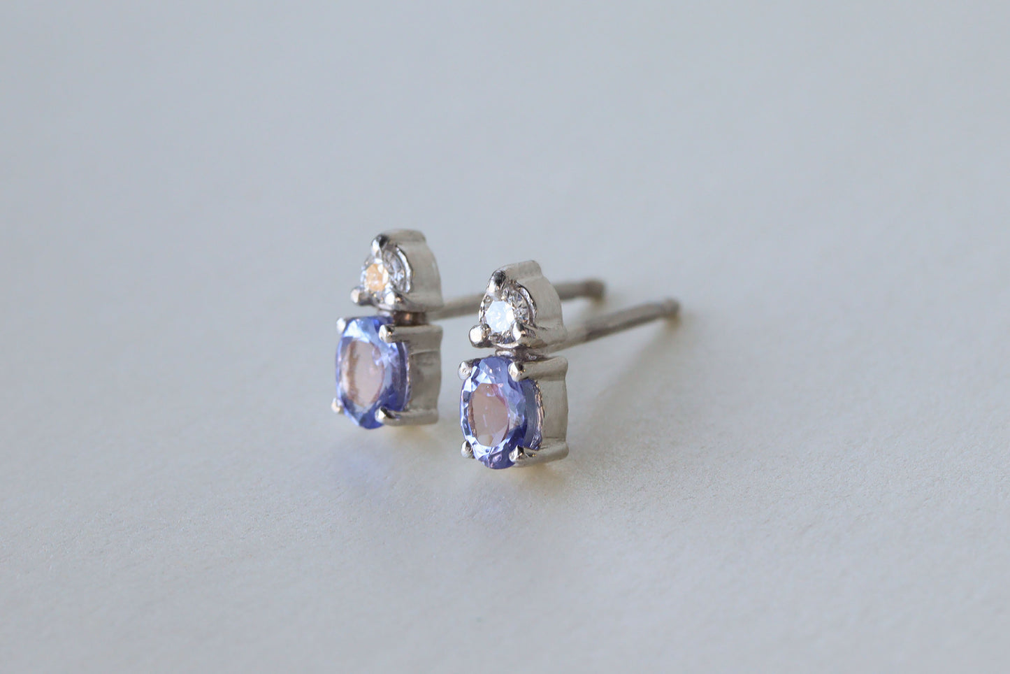 Aretes Luxe Tanzanite y Diamantes Fine