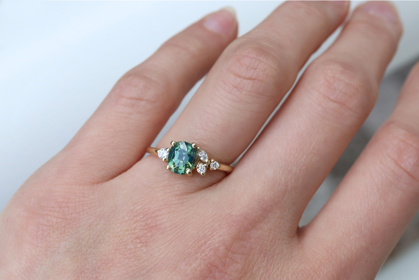 Anillo Mar Zafiro Verde 1.37cts Bridal