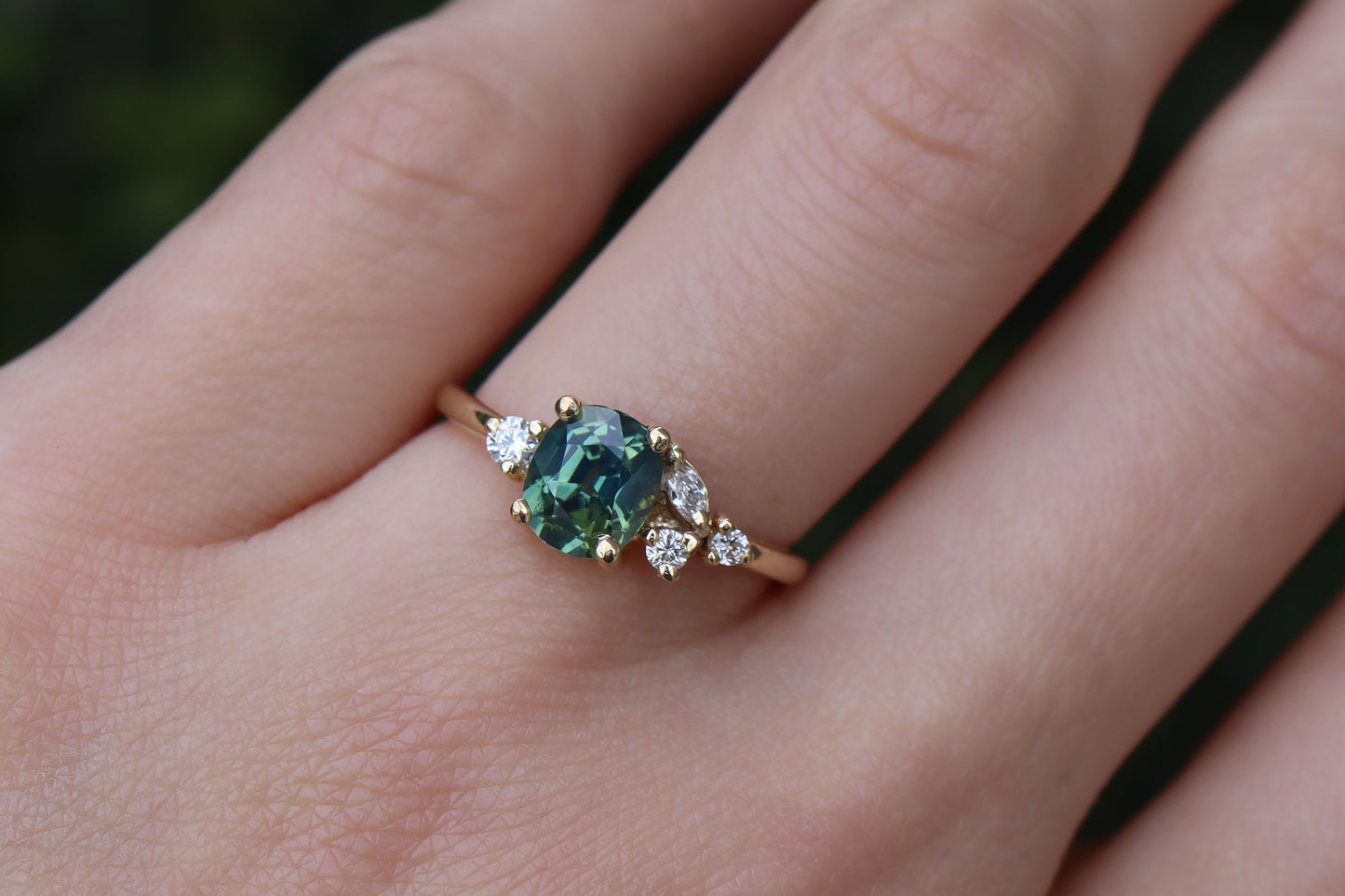 Anillo Mar Zafiro Verde 1.37cts Bridal