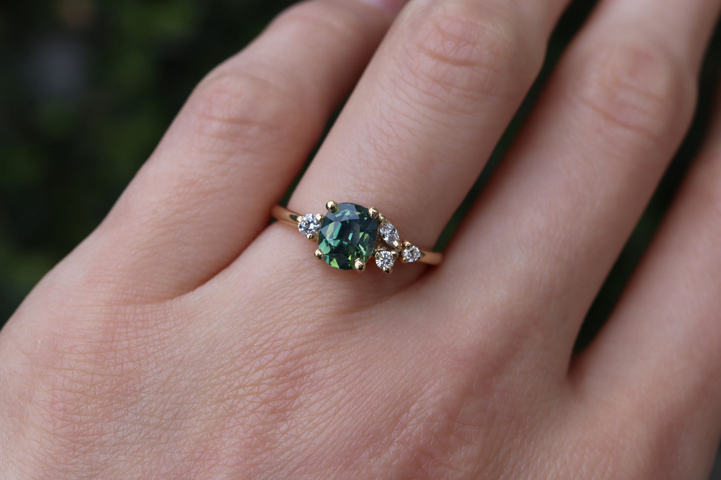 Anillo Mar Zafiro Verde 1.37cts Bridal