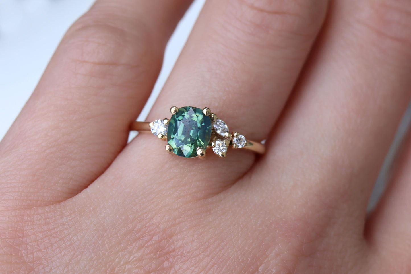 Anillo Mar Zafiro Verde 1.37cts Bridal