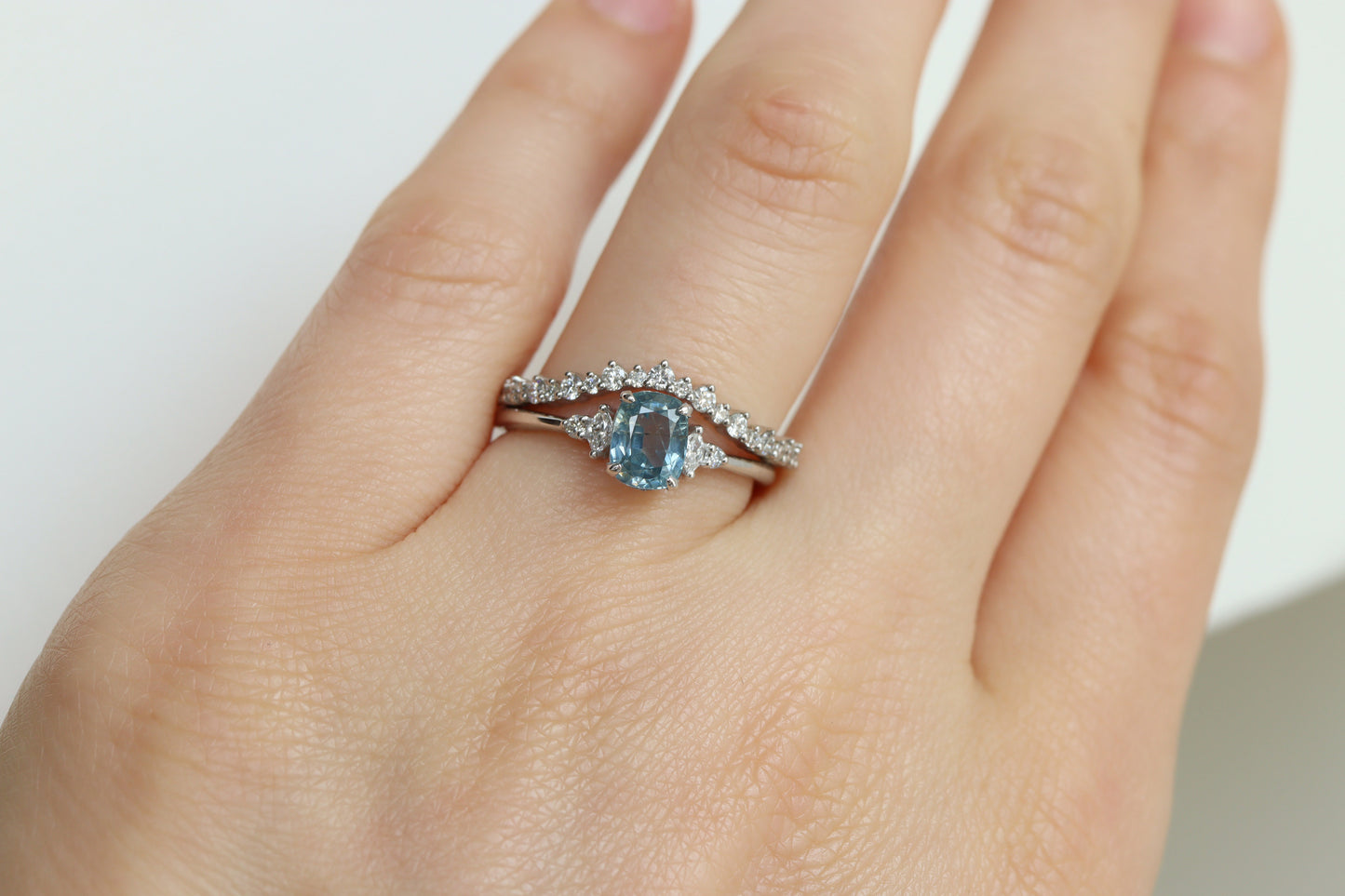Anillo Matilde Zafiro Baby Blue 1.07cts Bridal