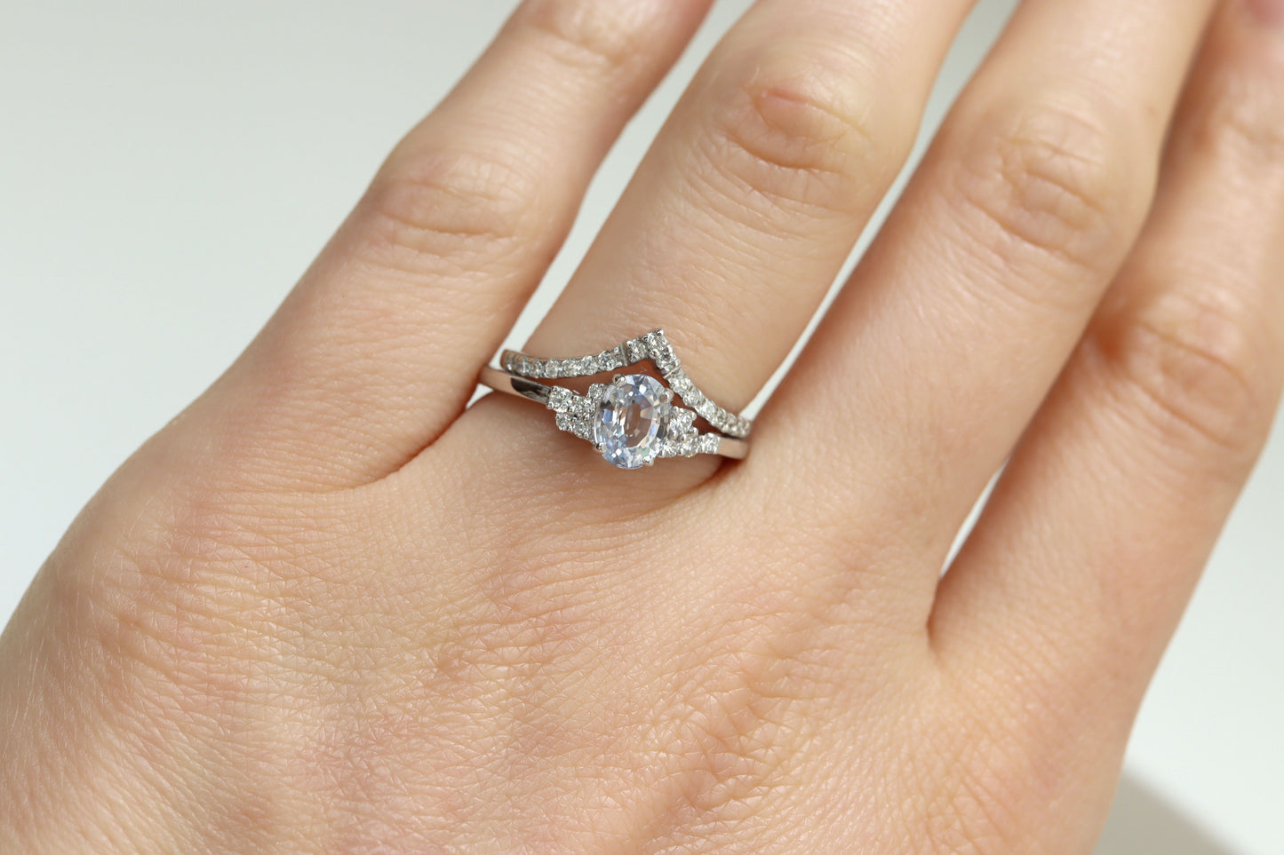Anillo Nebula Zafiro Platino 1.30cts Bridal