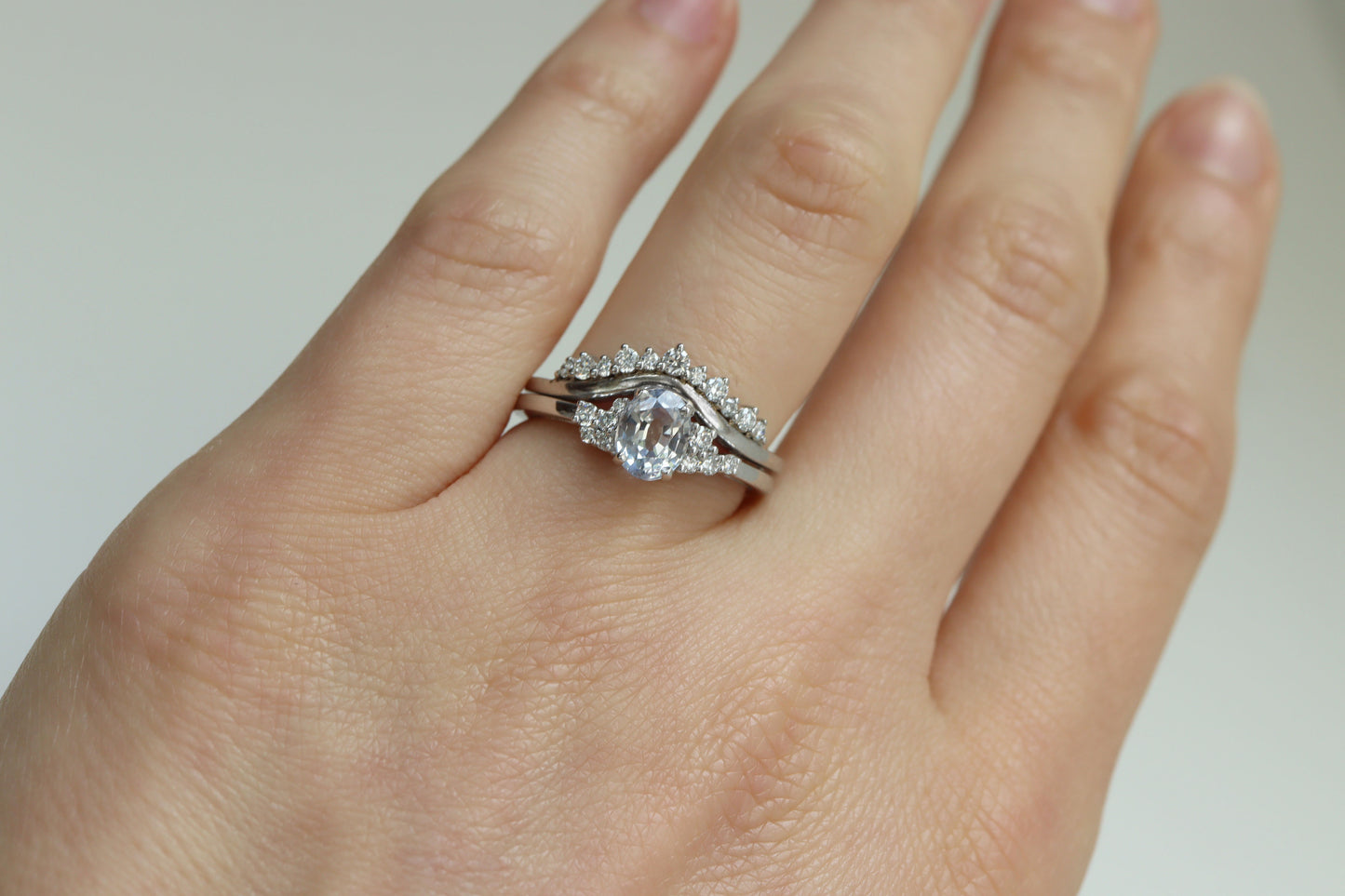 Anillo Nebula Zafiro Platino 1.30cts Bridal
