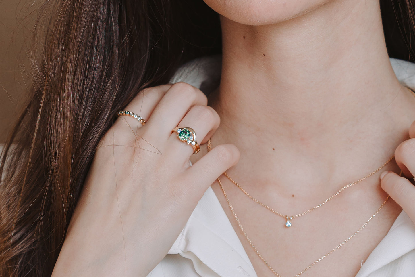 Anillo Mar Zafiro Verde 1.37cts Bridal