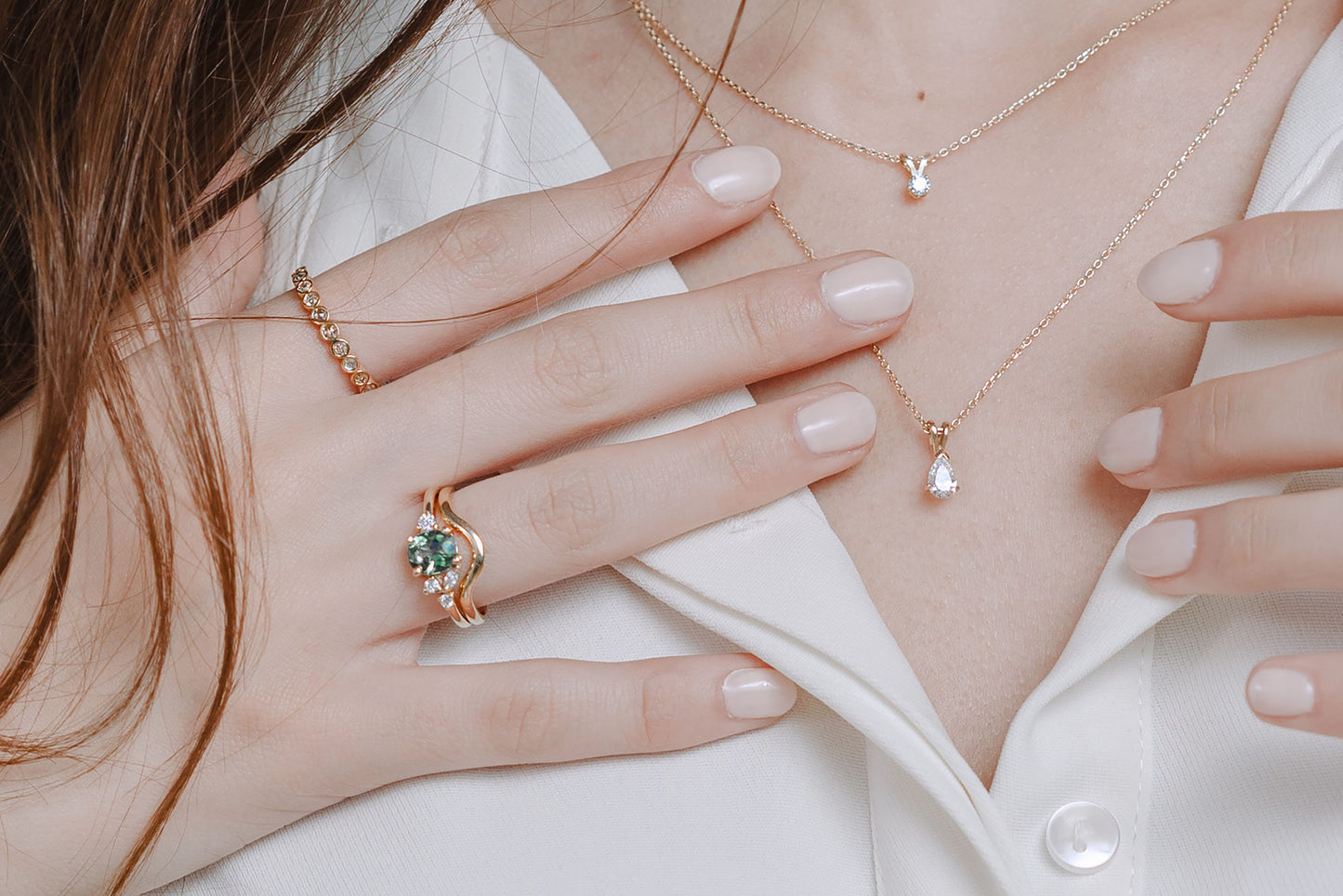 Anillo Mar Zafiro Verde 1.37cts Bridal