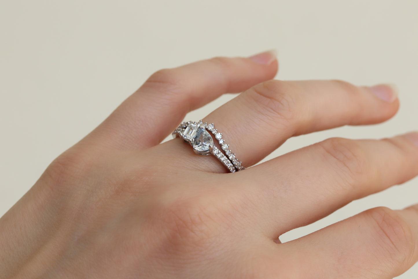 Anillo Ros Zafiro Platino y Diamantes Bridal