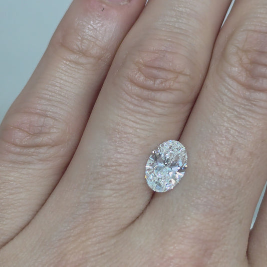 Piedra Diamante Oval 1.61cts Lab D-100